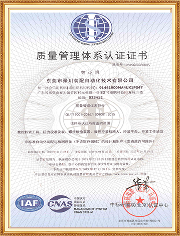 Quality Management System Certification